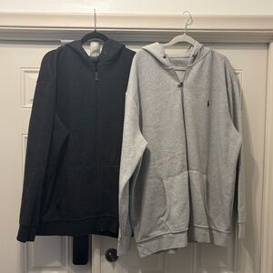 2 Polo by Ralph Lauren Black and Gray Zip-Up Sweaters